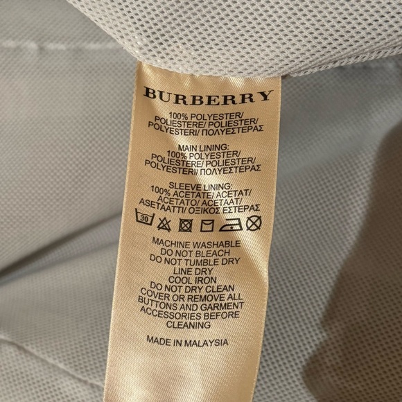 GREY WHITE BURBERRY TRENCH RAIN COAT SIZE 4 - Picture 4 of 7